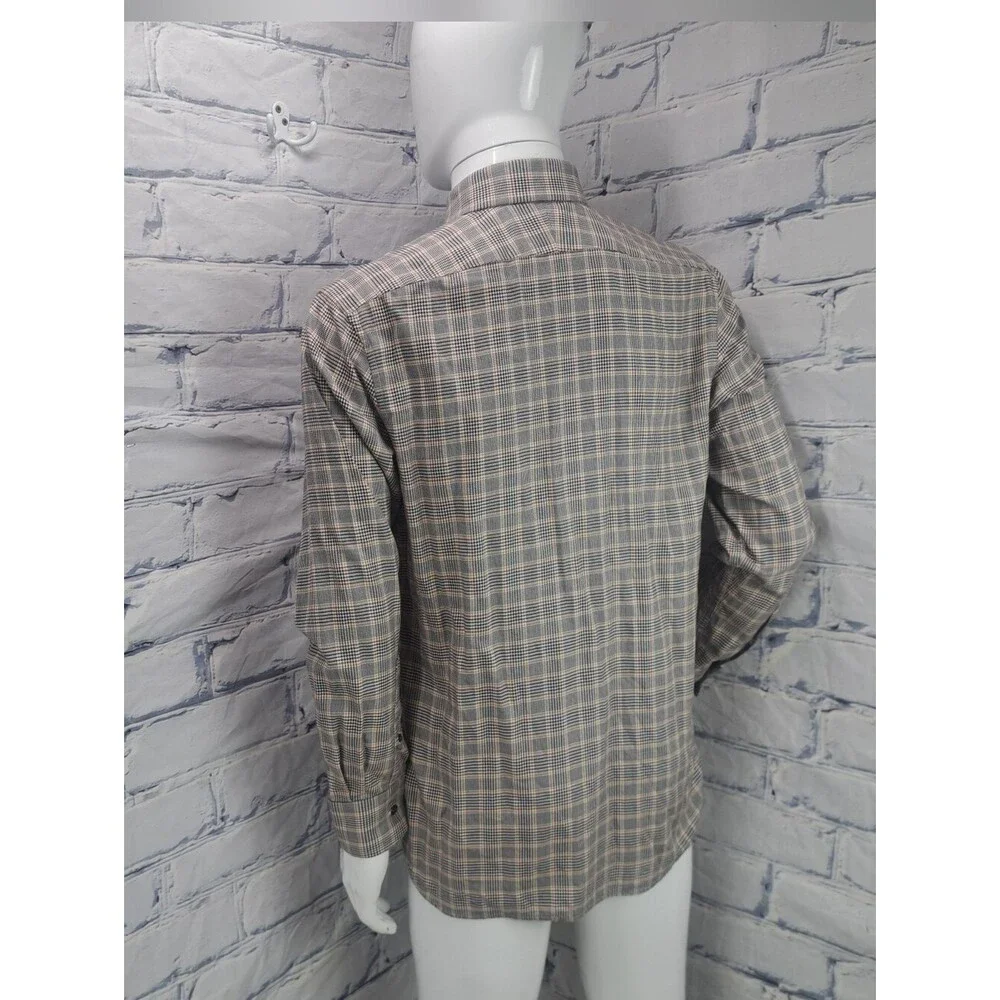 NEW Banana Republic Button Down Shirt Check Houndstooth Tailored Slim Fit Medium